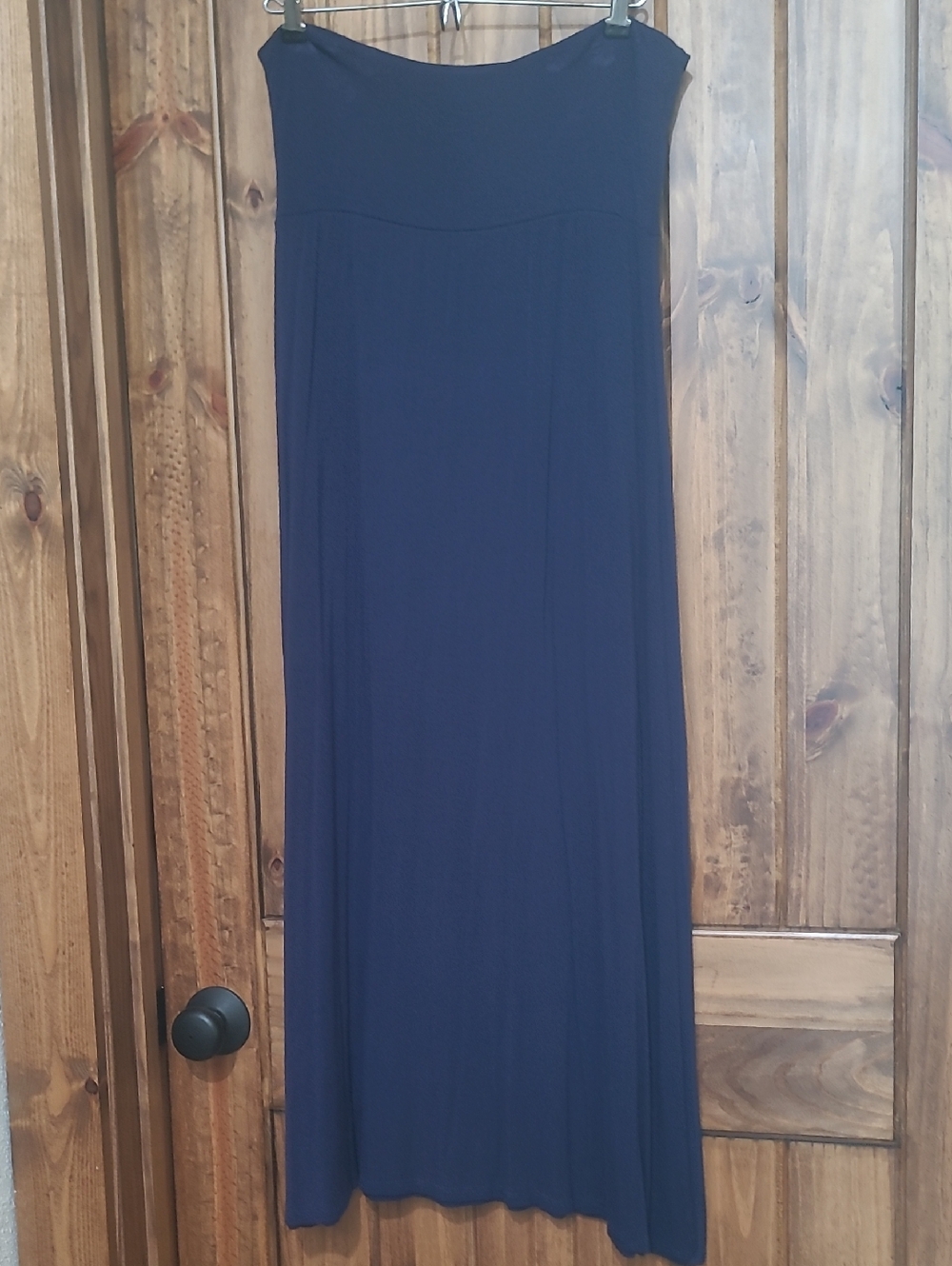 Azules Navy Maxi Skirt - Flowing Full-Length Skirt